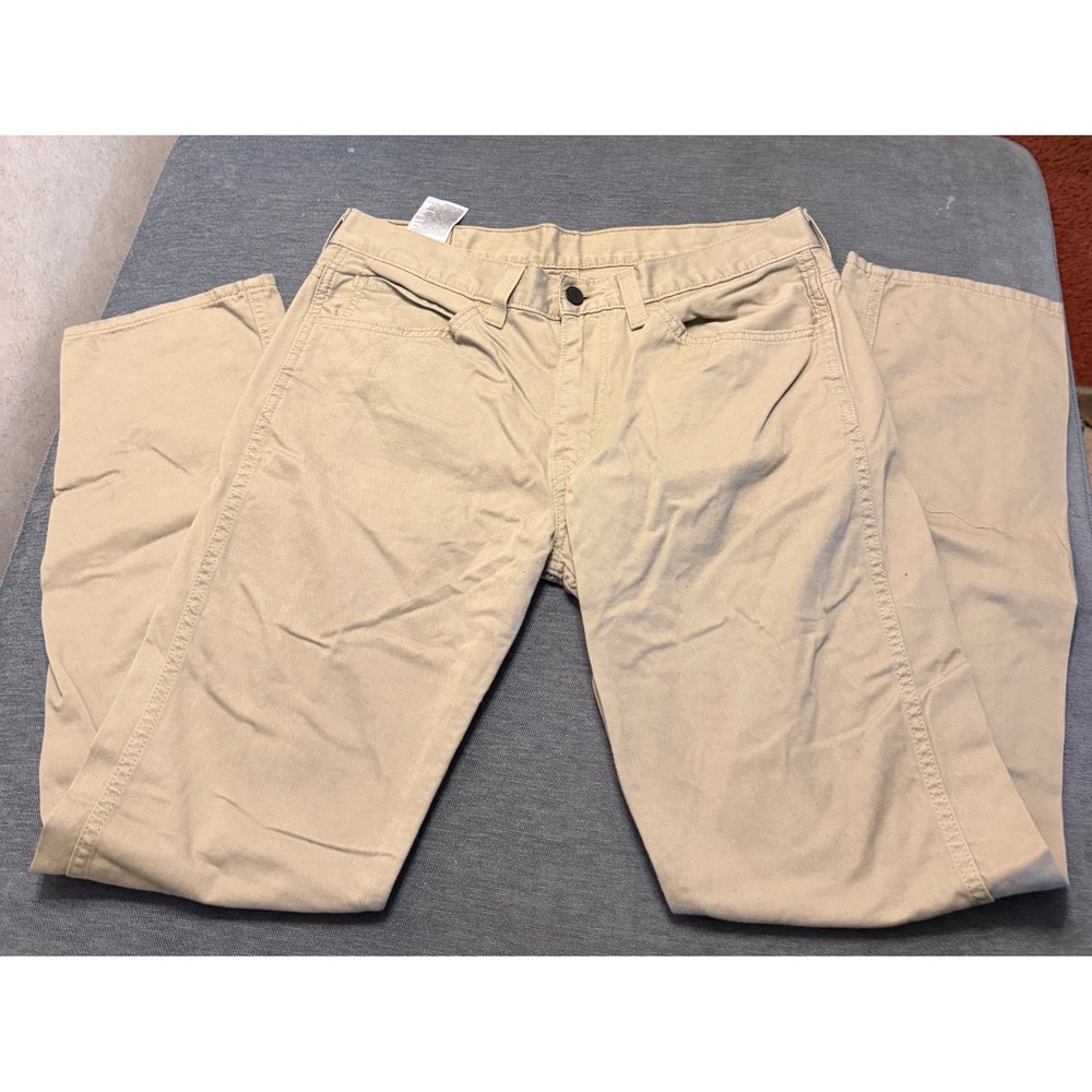 Levis 511 Slim Fit Khaki Tan Pants Mens 34x32 Cotton Chino Trousers 5-Pocket